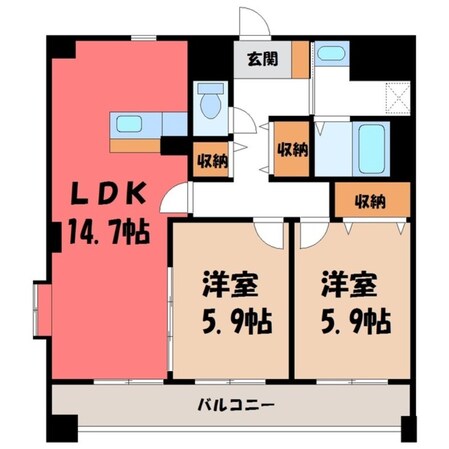 リバーサイド天神の物件間取画像